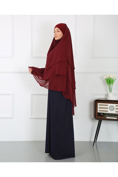 Mercan Hijab THREE-LAYER CHIFFON SUFLE KHIMAR