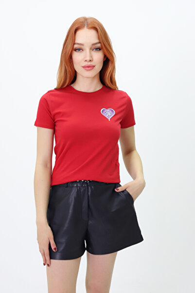 Get Crazy Βαμβακερό μπλουζάκι με στάμπα καρδιάς