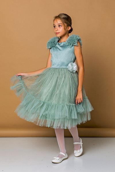 Daisy Girl's Evening Dress - Pompom and Glitter Tulle