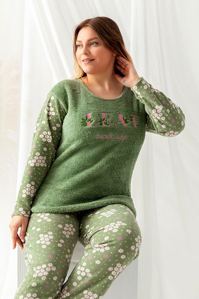 nisaNCa Plush Fleece Pajama Set - Winter Plus Size Women's Pajamas