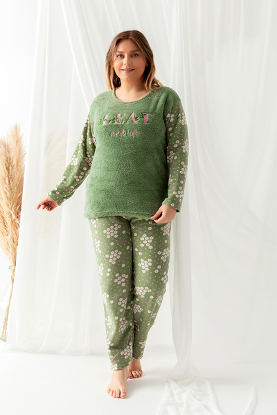 nisaNCa Plush Fleece Pajama Set - Winter Plus Size Women's Pajamas