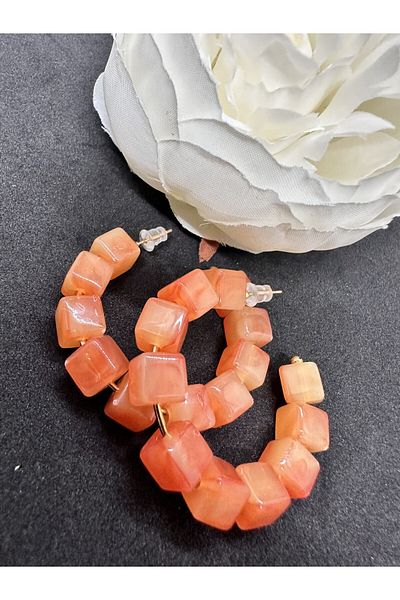 MFM STORE Bone Model Square Hoop Earrings
