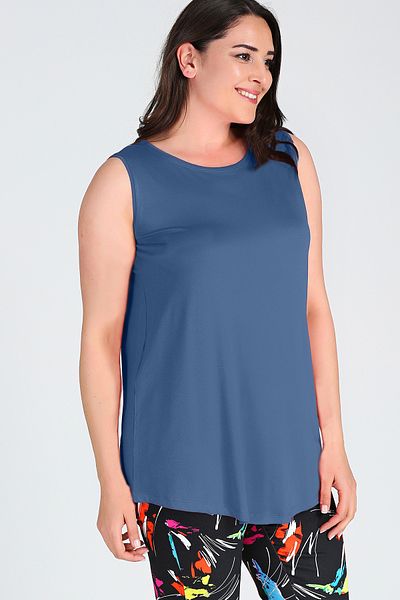 Curvy Trend Sleeveless Viscose Basic Blouse