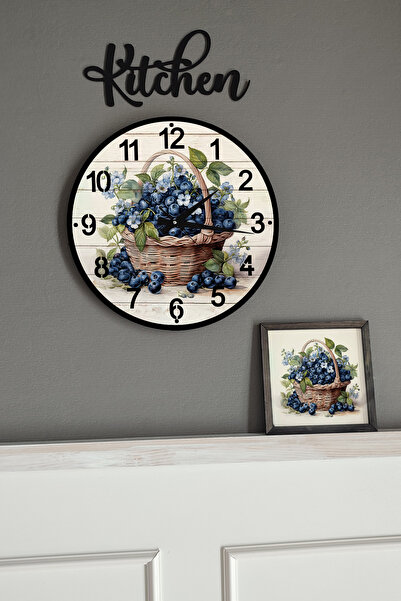 Wooden Factory Watercolor Series, Suluboya Serisi Duvar Saati, Tablo Kitchen ...