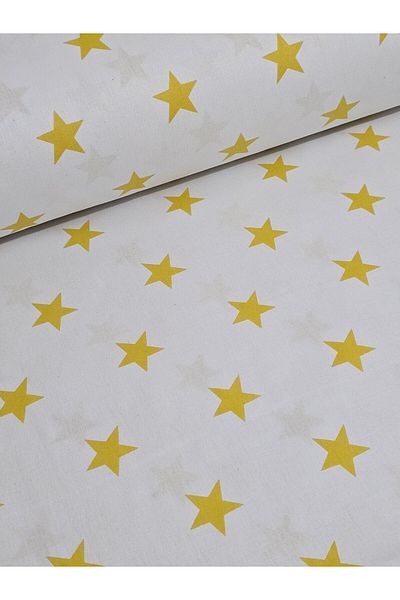 Wella Home Yellow Stars Beybinest - Poplin/akfil Fabric, 100% Organic Cotton, 240 En