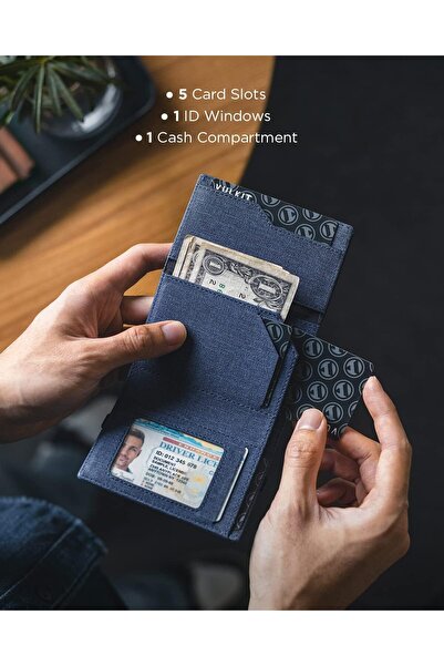 VULKIT RFID ve NFC Engelleme Deri AirTag Cüzdanı Şık ve İşlevsel
