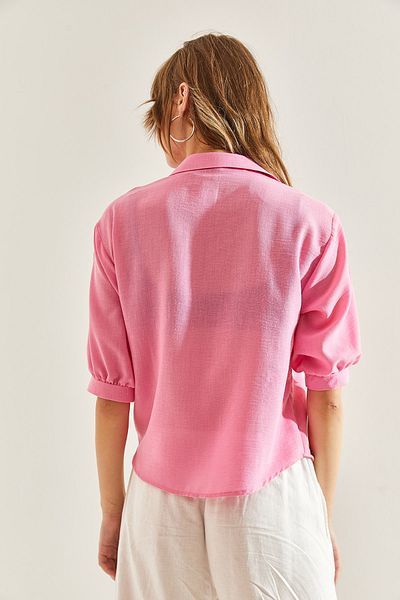 Bianco Lucci Női félujjú lenvászon Oversize szabású ing60251089