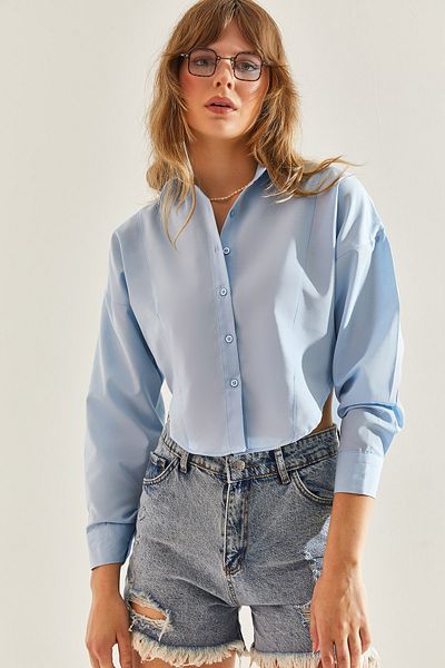 Bianco Lucci Women's Oversize Crop Shirt60251088