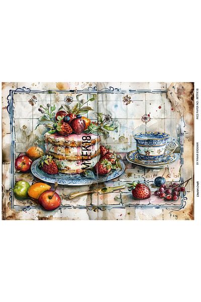 LİNEART Brass Patterned LineArt Decopage Paper - LA-MTFK18