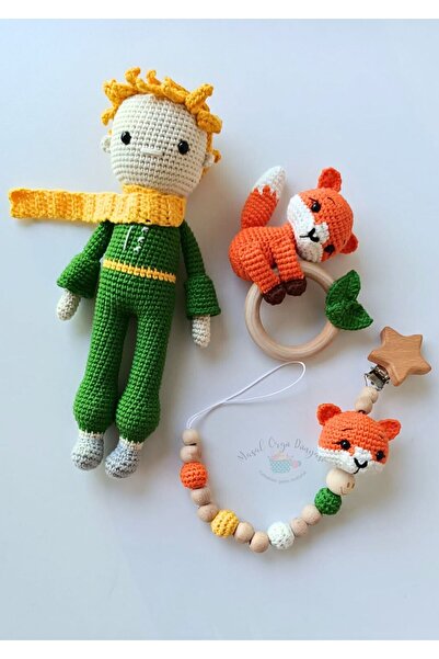 Masal Örgü Dünyası Küçük Prens  (23 Cm) Amigurumi Set Oyuncak & Diş Kaşıyıcı ...