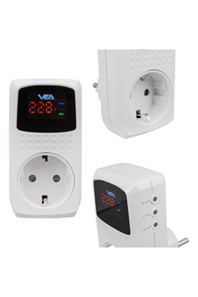 Powermaster Vea BYR002  VE-22393 16A 3520W Tekli Dijital Göstergeli Akım Korumalı Priz [efsngrck]