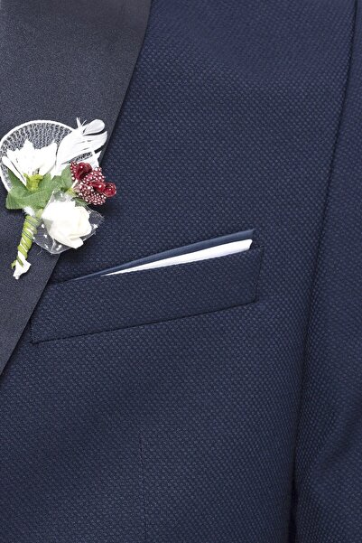 SÜVARİ Tuxedo Slim Fit Suit - Dobby