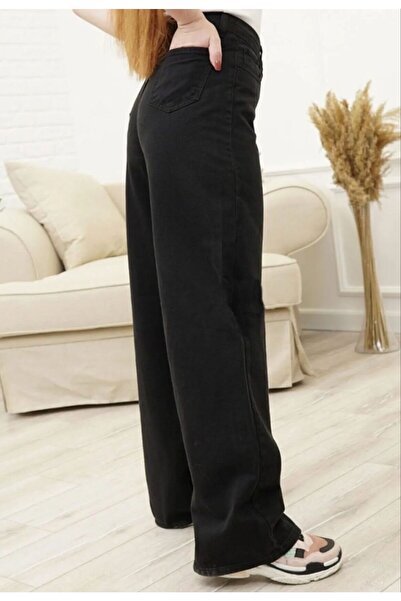 LAMİRAMOOD Μαύρο γυναικείο παντελόνι Palazzo Jeans