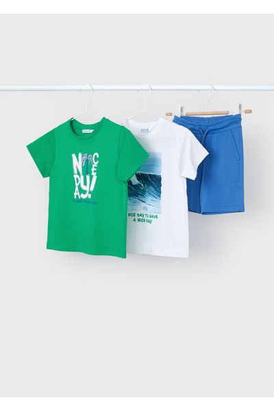 MAYORAL Boy's Cotton 2T-shirt 1Shorts Triple Suit
