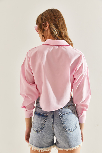 Bianco Lucci Women's Oversize Crop Shirt60251088