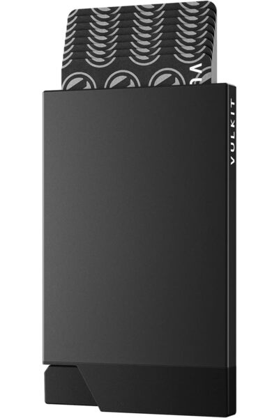 VULKIT حامل بطاقات من الألومنيوم المنبثق، حل حمل أنيق وآمن