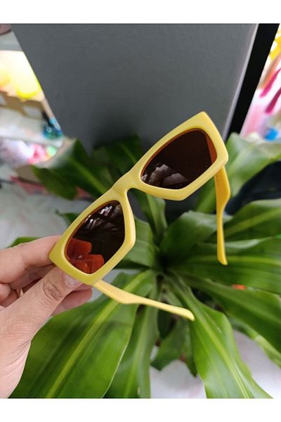 EyER Shoping Unisex Yellow Geometric Patterned Uv400 Protected Children's Sunglasses