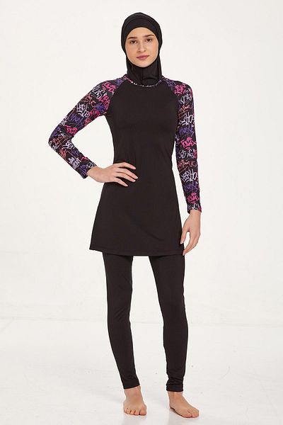 REMSA Roxane 8337 Full Covered Μαύρο Μαγιό Hijab - Young, Lycra
