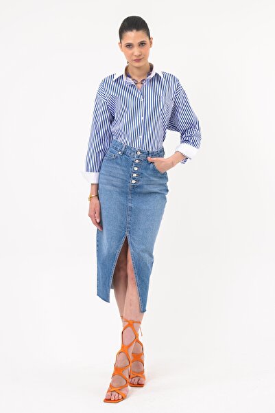 UTOPIAN Oversize Çizgili Gömlek