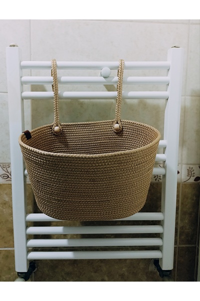 Pınar Gündoğdu Collection سلة تنظيم سلة الخوص المعلقة، سلة جانبية للسرير، سلة...