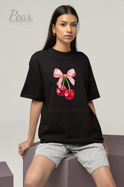 Pear Wear Μπλουζάκι Unisex με στάμπα Cherry T-shirt Oversize