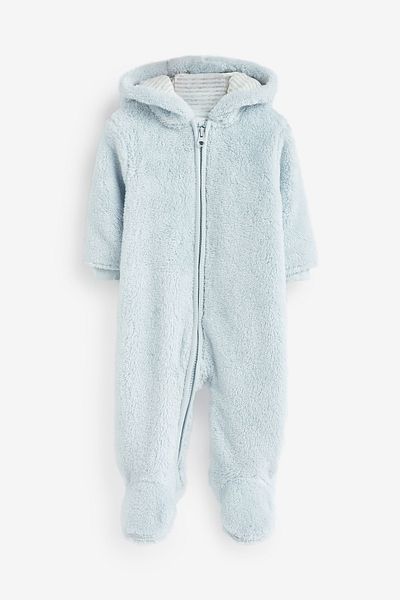 Next Baby Light Blue Cotton Baby Astronaut Jumpsuit