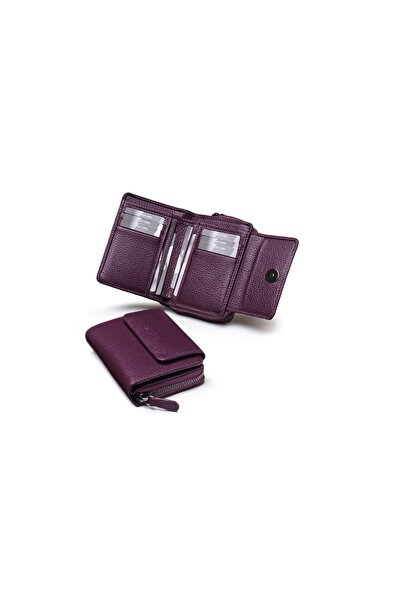 2768 Genuine Leather Women's Wallet - Damson