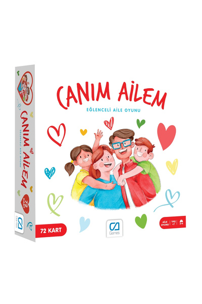 CA Games Canım Ailem 7+ Yaş Çocuklar için 72 Kartlı Eğlenceli 2-4 Kişilik Aile Kutu Oyunu