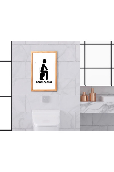 TRENDPOSTER Tablou modern cu ramă naturală din lemn pentru casă și baie (SE E...