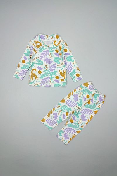 Peki Set de 5 pijamale pentru copii din bumbac cu modele de animale din pădure - pantaloni de trening și top 14812