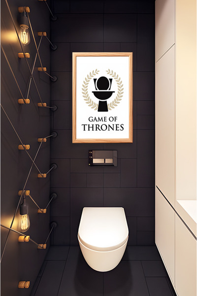 TRENDPOSTER Tablou modern cu ramă naturală din lemn pentru casă și baie (SE E...