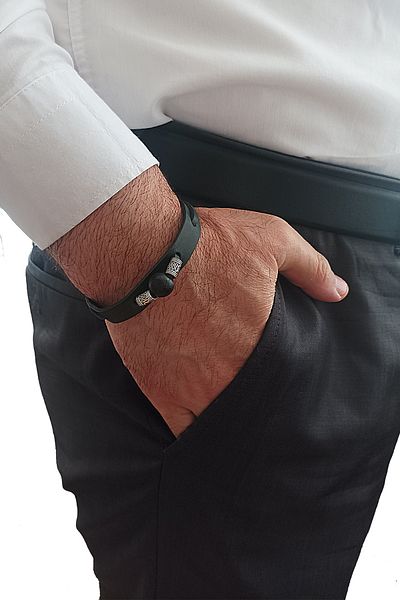 BİJUTERİ EVİ Genuine Real Leather Handmade Bracelet