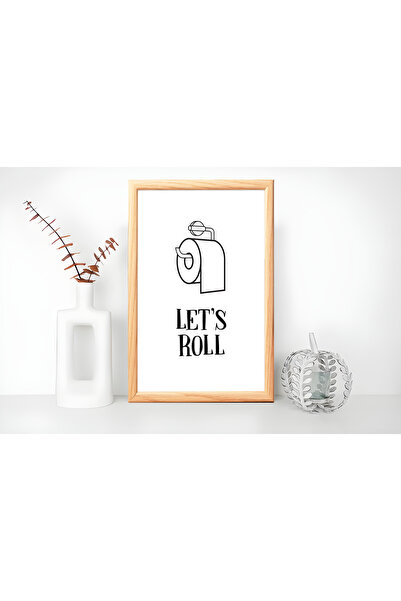 TRENDPOSTER Tablou modern cu ramă naturală din lemn pentru casă și baie (SE E...