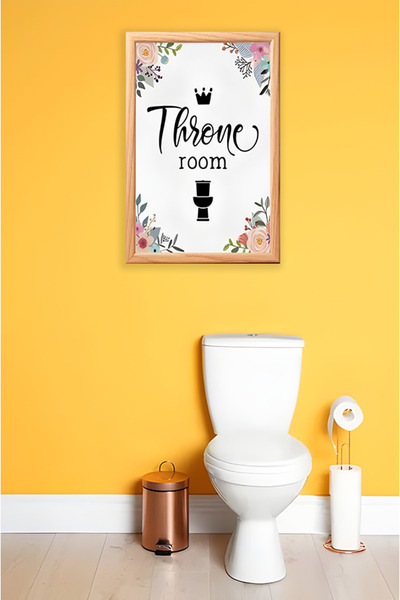 TRENDPOSTER Tablou modern cu ramă naturală din lemn pentru casă și baie (SE E...