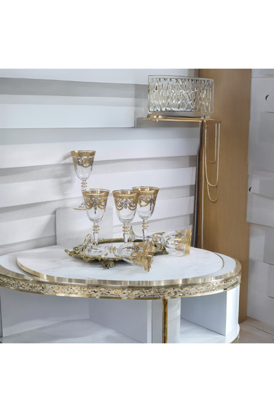 ROSA BIANCA CASA Alegro Gold 6'lı Ayaklı Kadeh