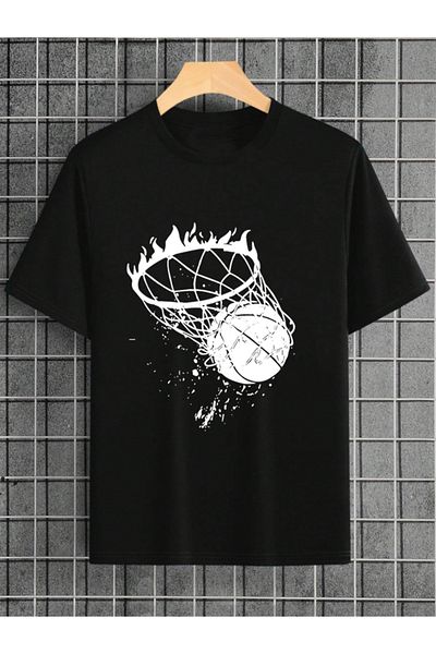 aynewmoda Oversize basketball printed T-shirt