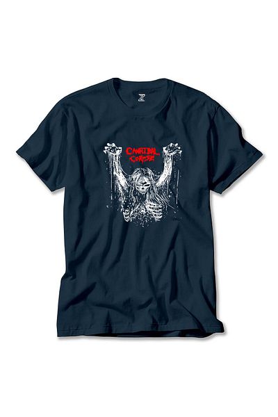 Z zepplin Μπλουζάκι Cannibal Corpse Logo 1classic97 Band Rock Navy Blue