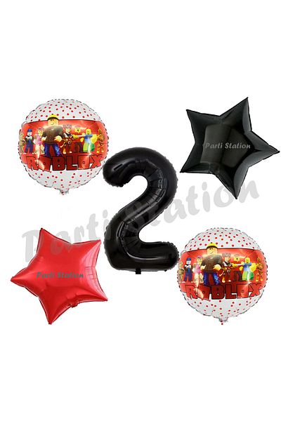 Parti Station Roblox Game 2 Years Old Gamer Balloon Set - Birthday Party Concept