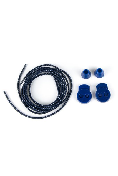 AiryFooT Smart Laces, Practical Elastic Shoelaces 100 Cm ( Navy Blue Striped )