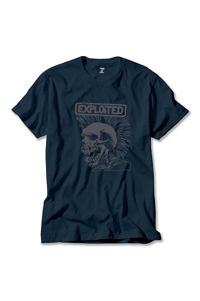 Z zepplin The Exploited Skull Navy Blue T-Shirt