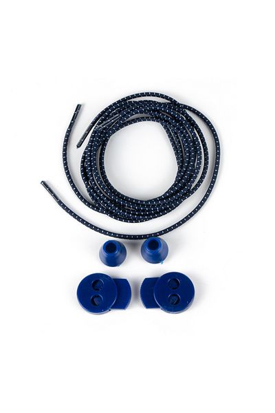 AiryFooT Smart Laces, Practical Elastic Shoelaces 100 Cm ( Navy Blue Striped )