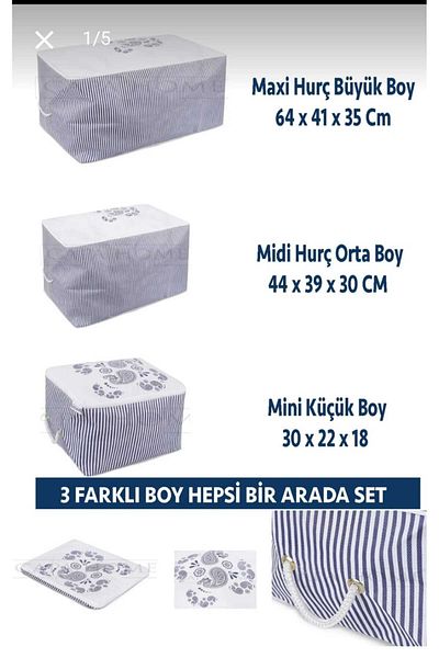 AYHOME 3 bucăți sub pat, canapea extensibilă mare, de dimensiuni medii, sub pat, dulap cu dungi albastre, organizator interior