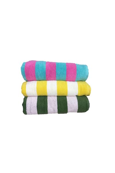 erteks BEACH TOWELS, 3 PIECES, COLOR PATTERNED 70- 140 SOFT TEXTURED