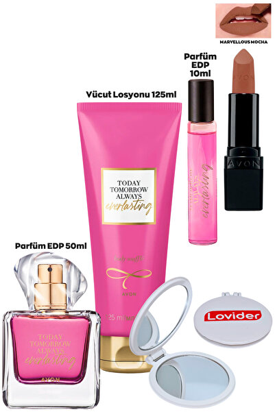 AVON TTA Everlasting Kadın Set; Parfüm 50ml + 10ml + Vücut Losyonu + Marvello...