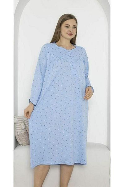 ATINÇ Long Sleeve Plus Size Mother Nightgown