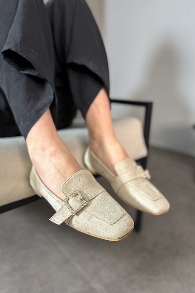 SHOEBELLAS Γυναικείες μπαλαρίνες Madel Beige Suede