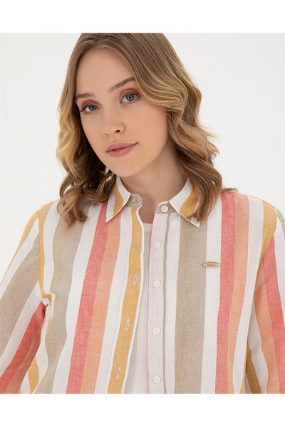 U.S. Polo Assn. BAZA. Polo Assn. Cămașă cu mânecă lungă Pıdra pentru femei MARA.
