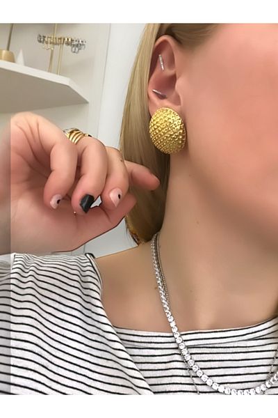 Finery by Nerrs Steel Vintage Round Earrings