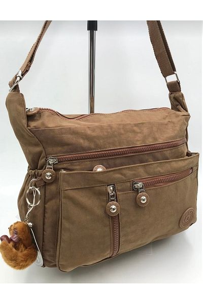 DUOMİNO FCstore Water Resistant Tan Crinkle Shoulder Bag - Crossbody and Pocket