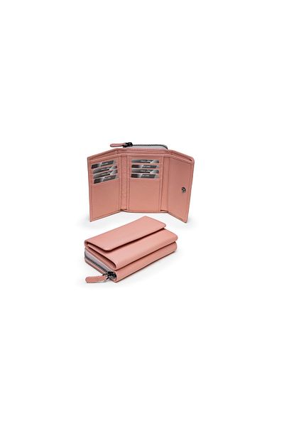 SANLINE 2754 Model Powder Colored Genuine Leather Women's Wallet
